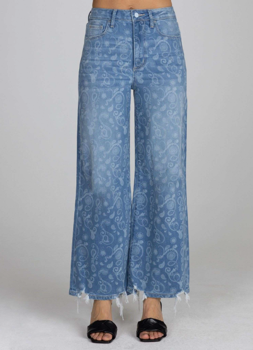 CEROS Super High Rise Cropped Wide Leg Jean