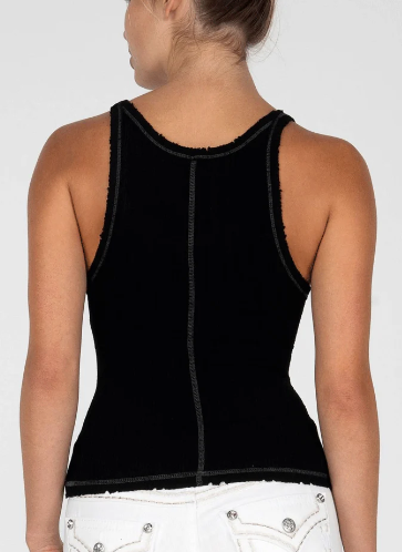 MISS ME Ribbed Cropped Tank Top