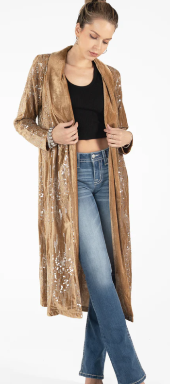 MISS ME Sequin Velvet Coat