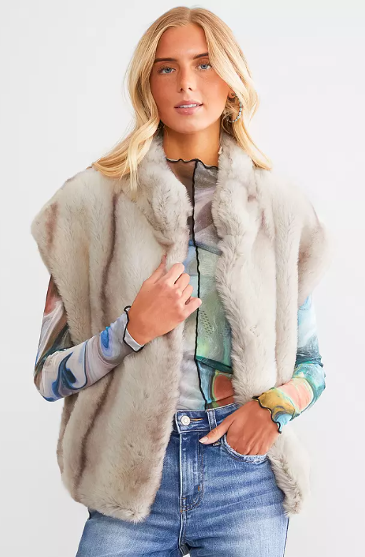 MISS ME Faux Fur Vest