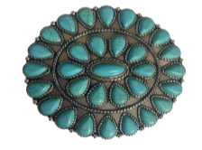 ABCO Oval Turquoise Cluster Buckle