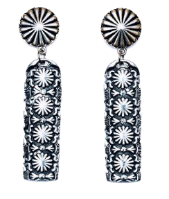 ABCO Silver Burst Elongated Earrings