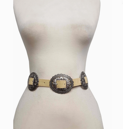 AXESORIA WEST Genuine Suede Concho Belt