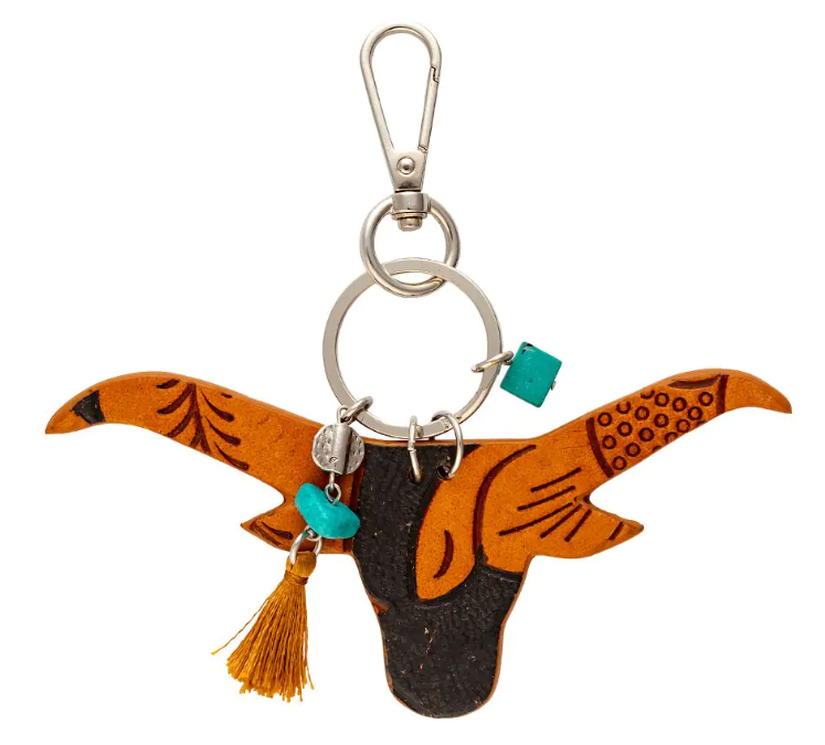 ABCO Steer Hand-Tooled Key Fob & Bag Charm