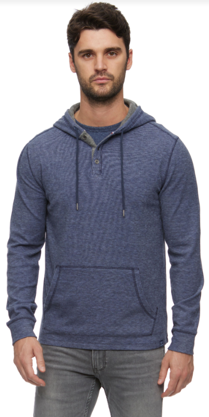 FLAG & ANTHEM Hero Heathered Henley Hoodie