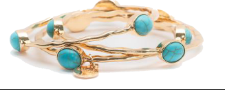 ABCO Burnished Gold Bangle with Turquoise Ovals