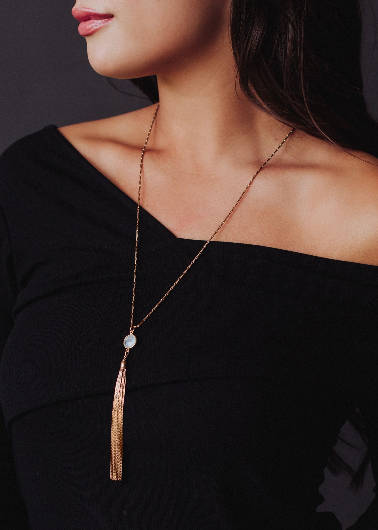 ABCO Gold Necklace With Long Pendant