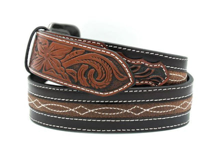 ABCO Center Stitched with Tooled Billets Belt