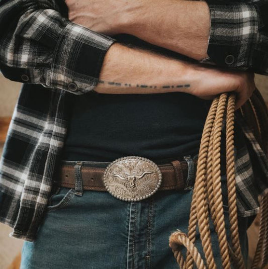 ABCO Oval Longhorn Buckle Belt