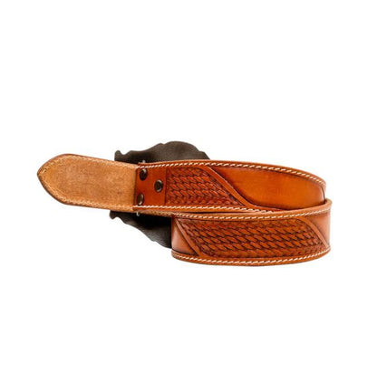 MYRA Coco-Bean Hand-Tooled Leather Belt