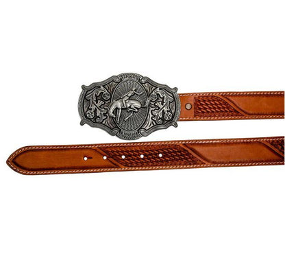 MYRA Coco-Bean Hand-Tooled Leather Belt