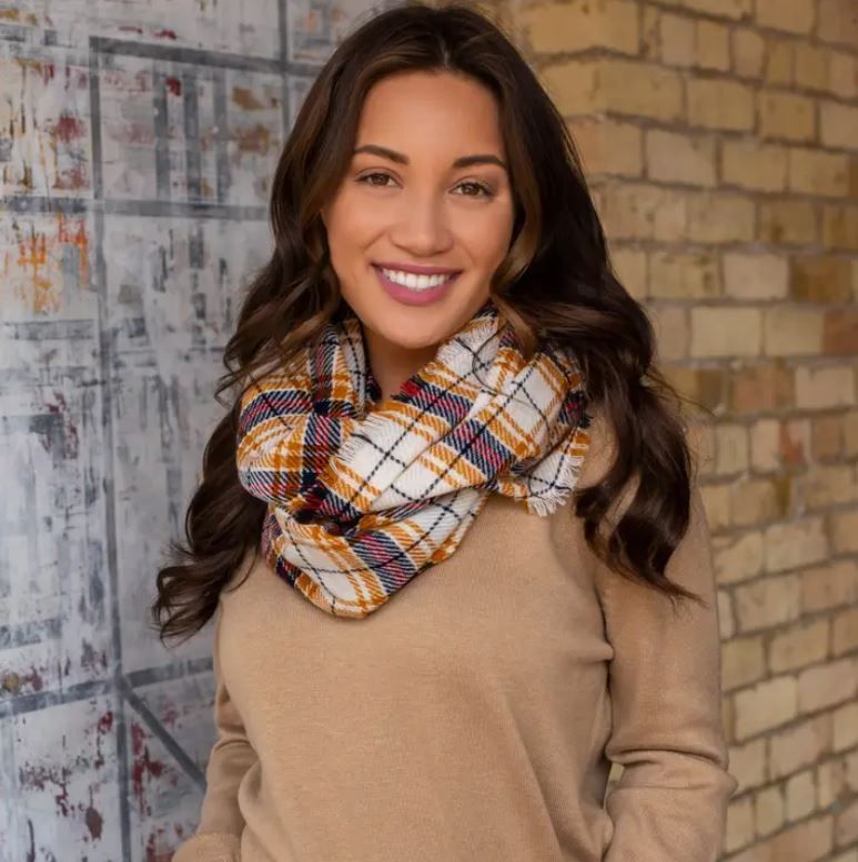 PANACHE Infinity Plaid Scarf