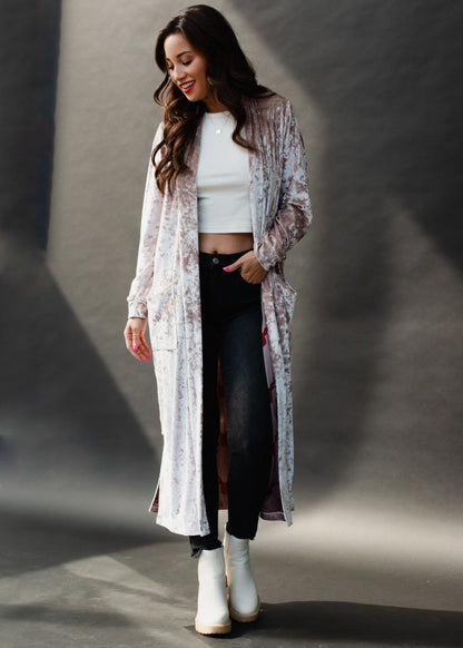 PANACHE Velvet Duster Cardigan