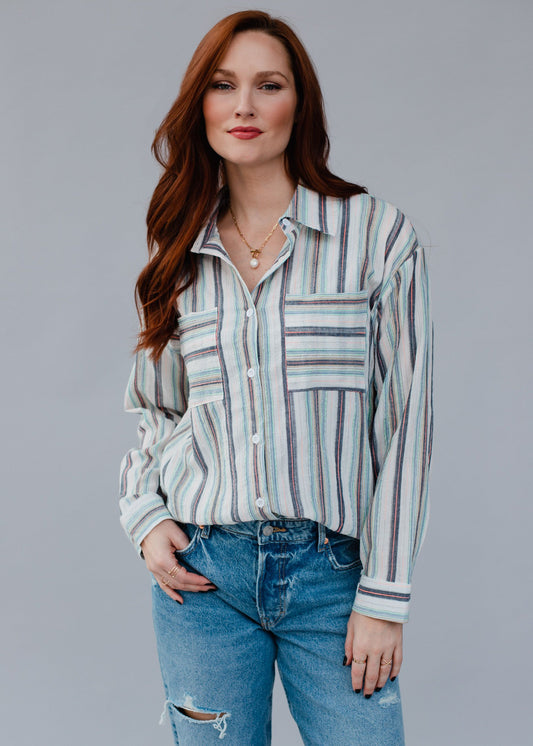 PANACHE Stripped Button Up Shirt