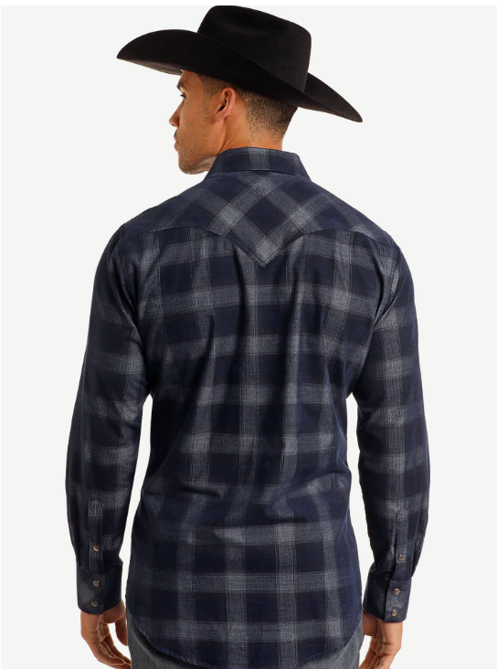 ROCK & ROLL Corduroy Plaid Long Sleeve Snap