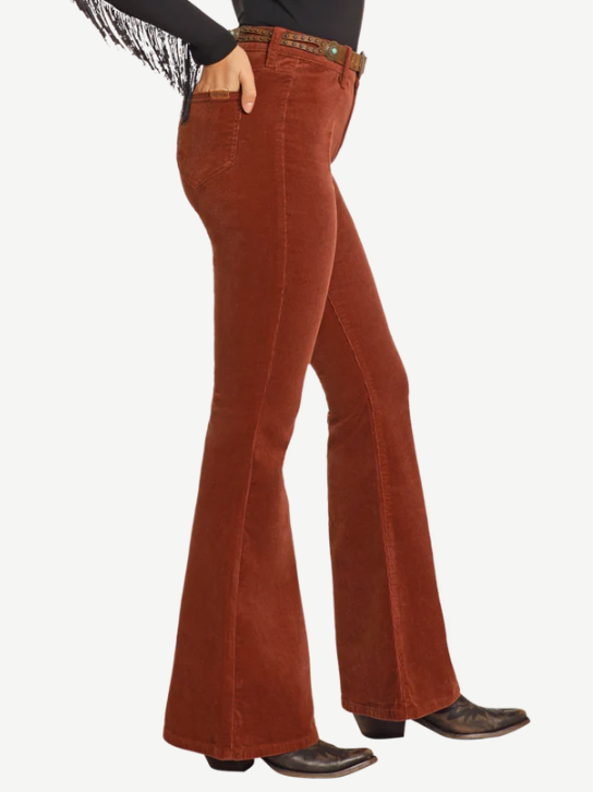 ROCK & ROLL CORDUROY BUTTON FLARE PANT