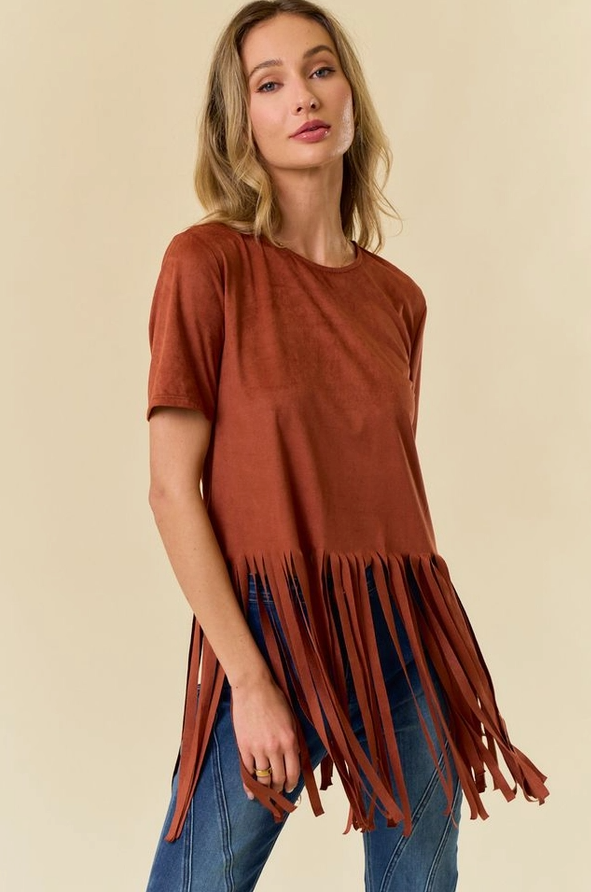 SAINTS & HEARTS Fringed Top