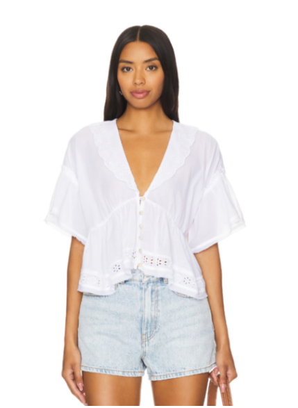 FREE PEOPLE Elle Cutwork Top