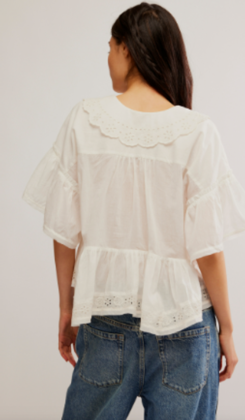 FREE PEOPLE Elle Cutwork Top