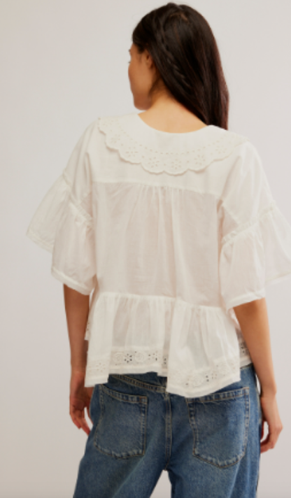 FREE PEOPLE Elle Cutwork Top