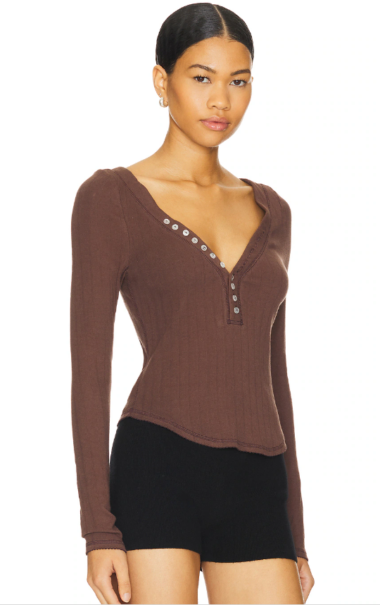 FREE PEOPLE Coffee Chat Long Sleeve