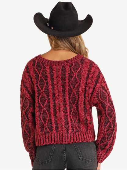 ROCK & ROLL Cable Knit Boxy Sweater