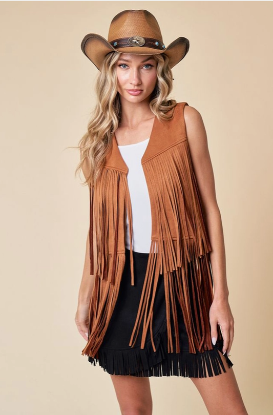 SAINTS & HEARTS Fringed Vest