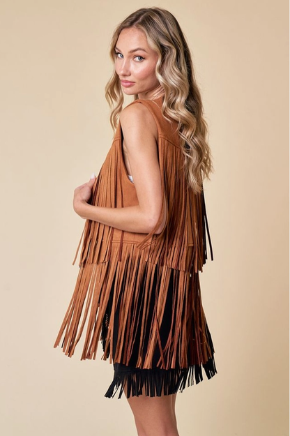 SAINTS & HEARTS Fringed Vest