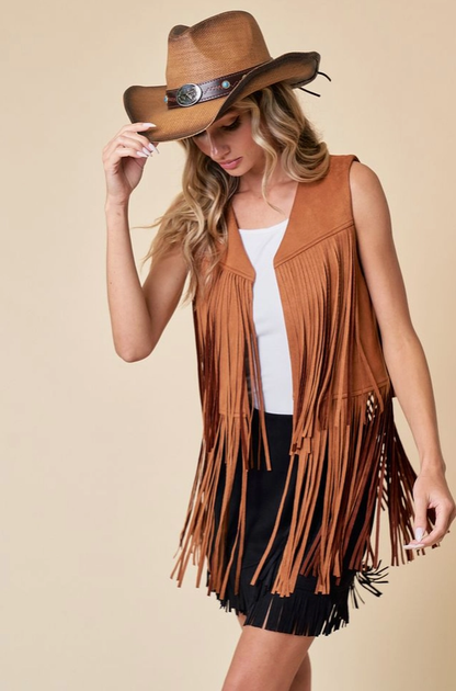 SAINTS & HEARTS Fringed Vest