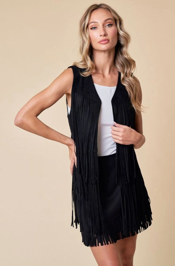 SAINTS & HEARTS Fringed Vest