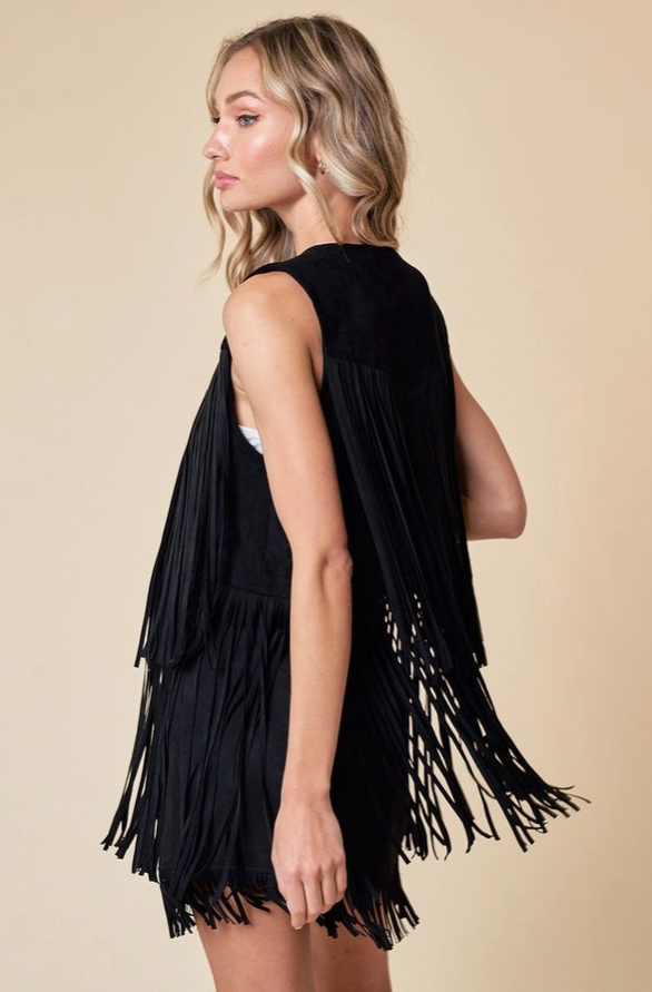 SAINTS & HEARTS Fringed Vest