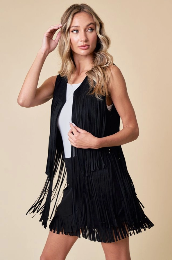 SAINTS & HEARTS Fringed Vest