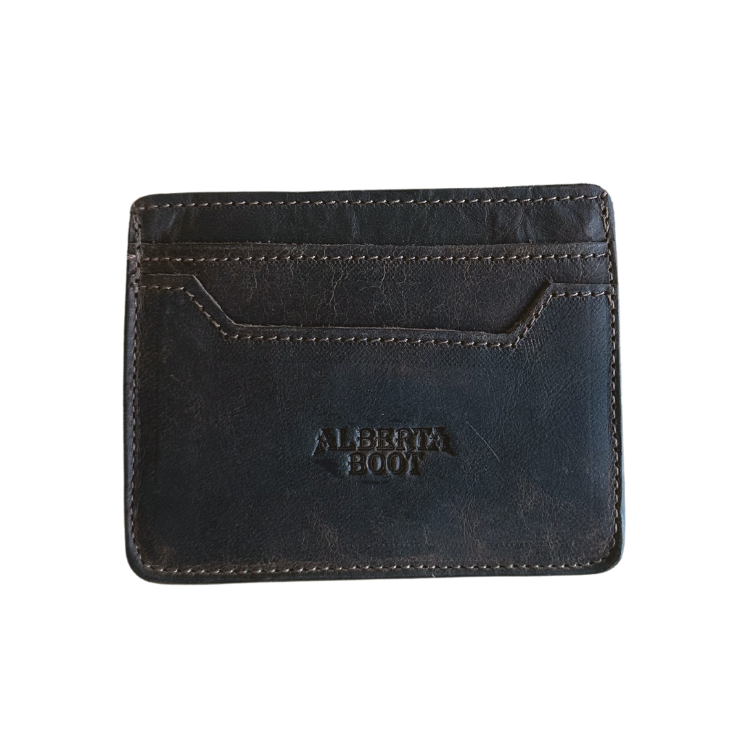 Premium Leather Single side card holder Brown 