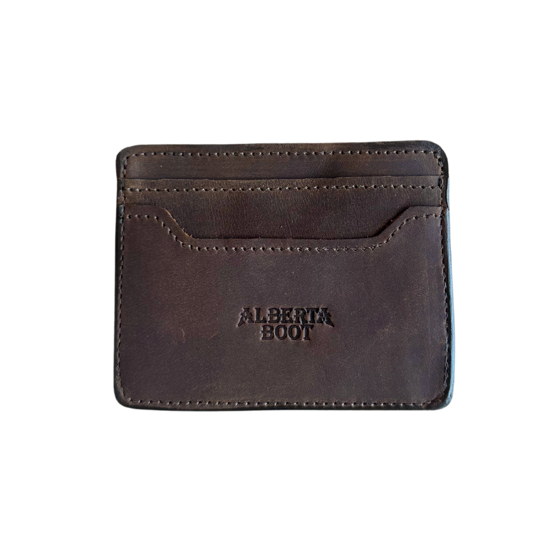 Premium Leather Single side card holder Brown 