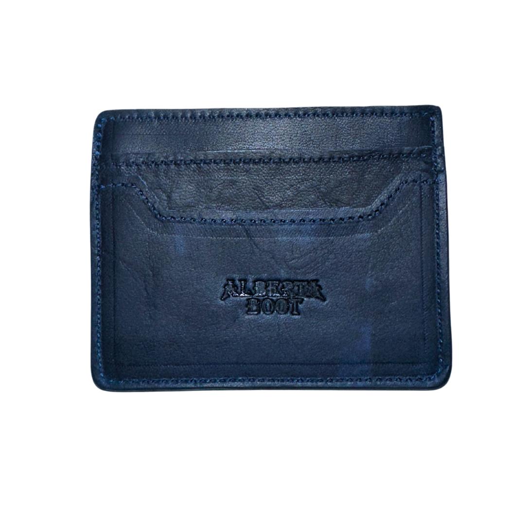 Premium Leather Single side card holder Blue