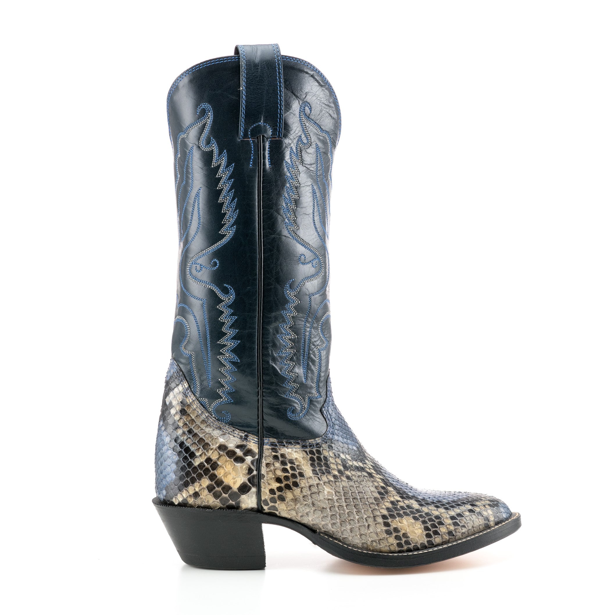 Custom Black boot with Snake skin 