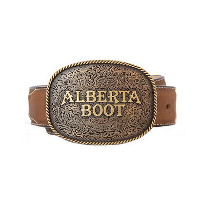 Aberta Boot Belt Buckle on a belt